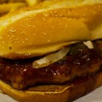 Photo of a McDonald's McRib sandwich